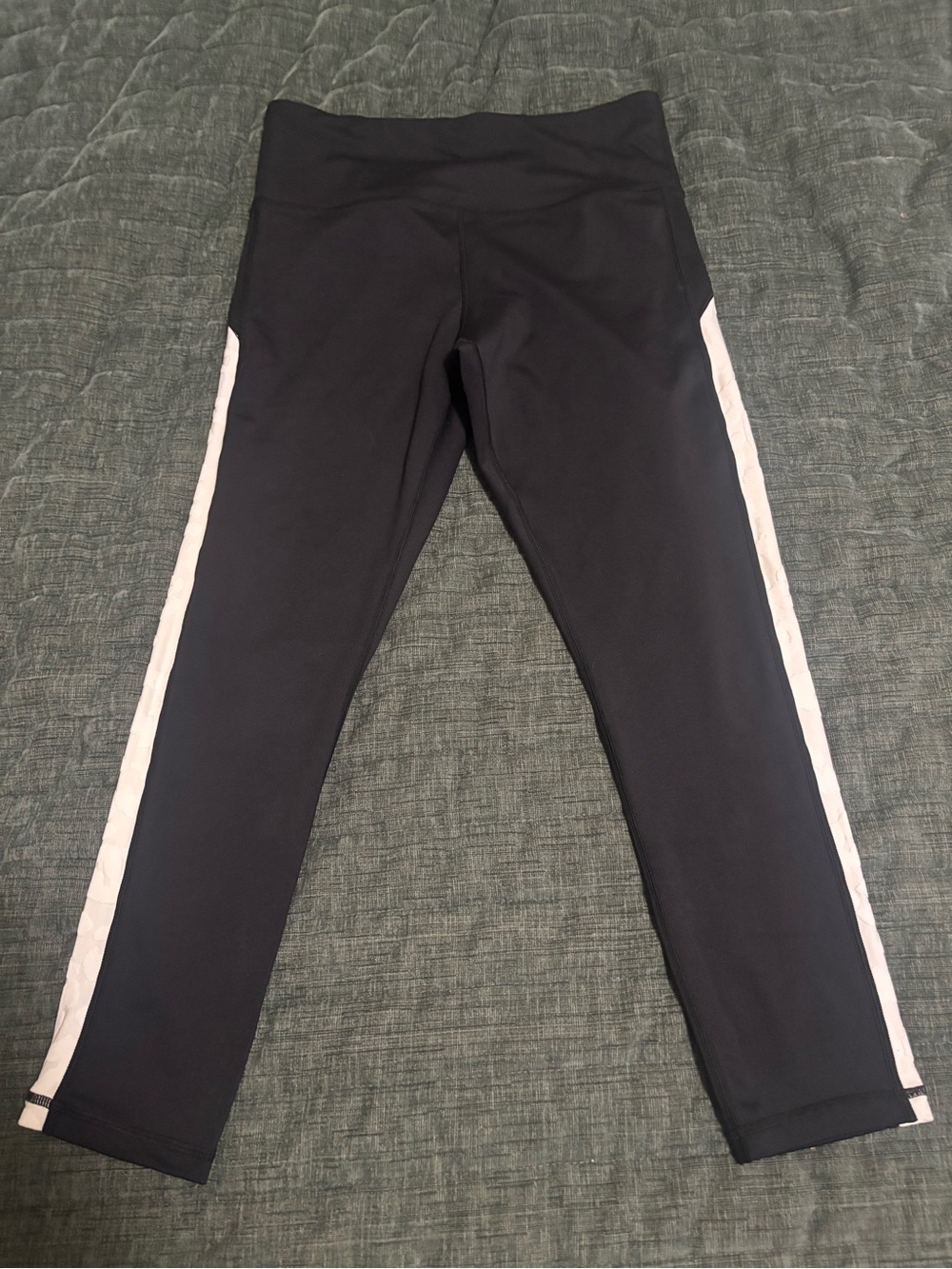 ZYIA Black Leggings with White Side Panels